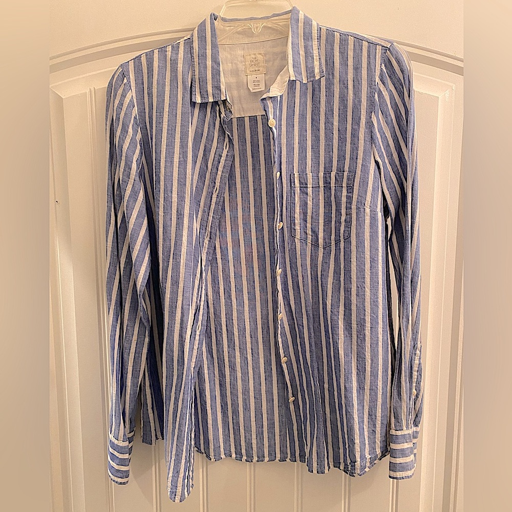 J. Crew linen blend button down Size 8